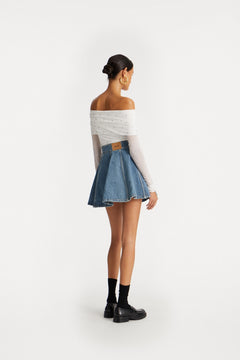 Denim Mini Skirt - Vintage Blue Denim