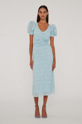 Lace Puff Sleeve Dress - Omphalodes