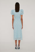 Lace Puff Sleeve Dress - Omphalodes