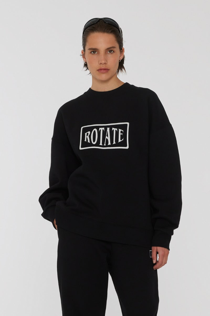 Sweat Crewneck With Logo - Svart