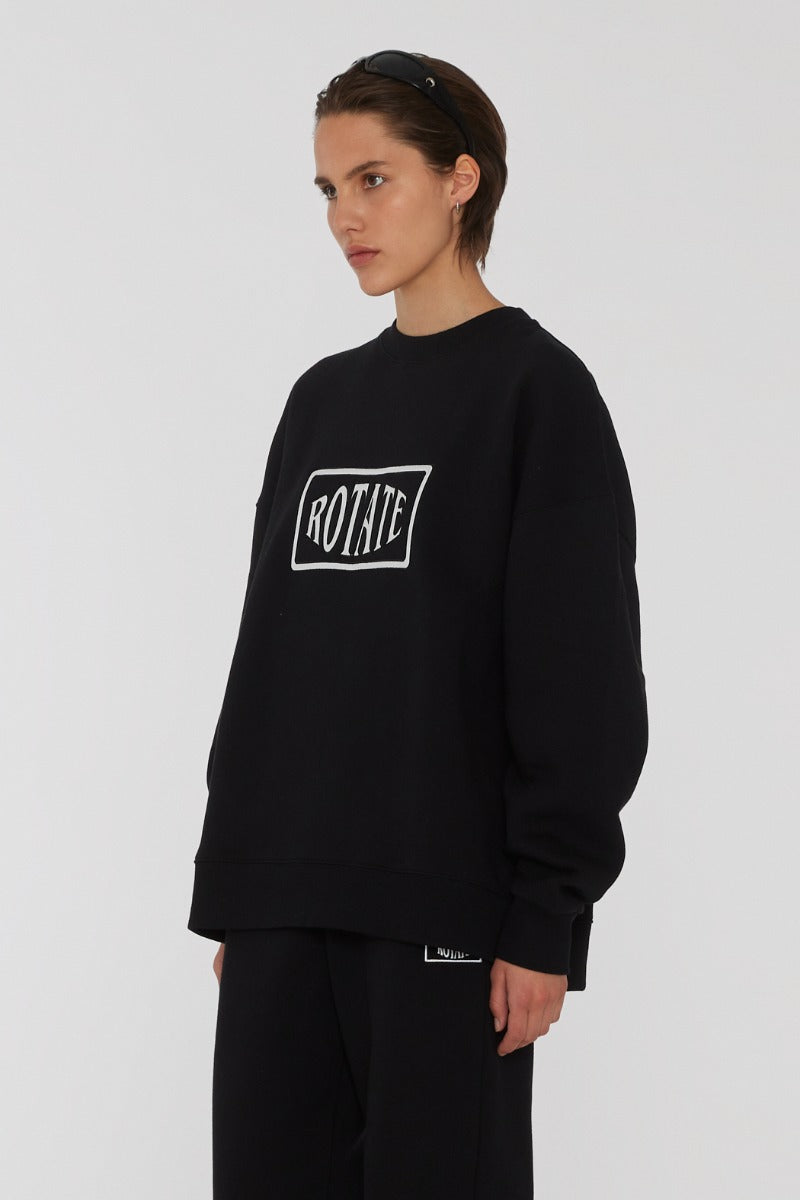 Sweat Crewneck With Logo - Svart