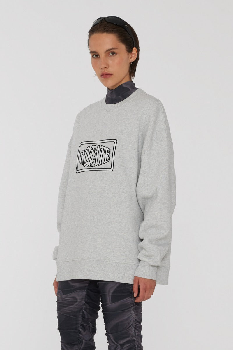 Sweat Crewneck With Logo - Light Grey Melange