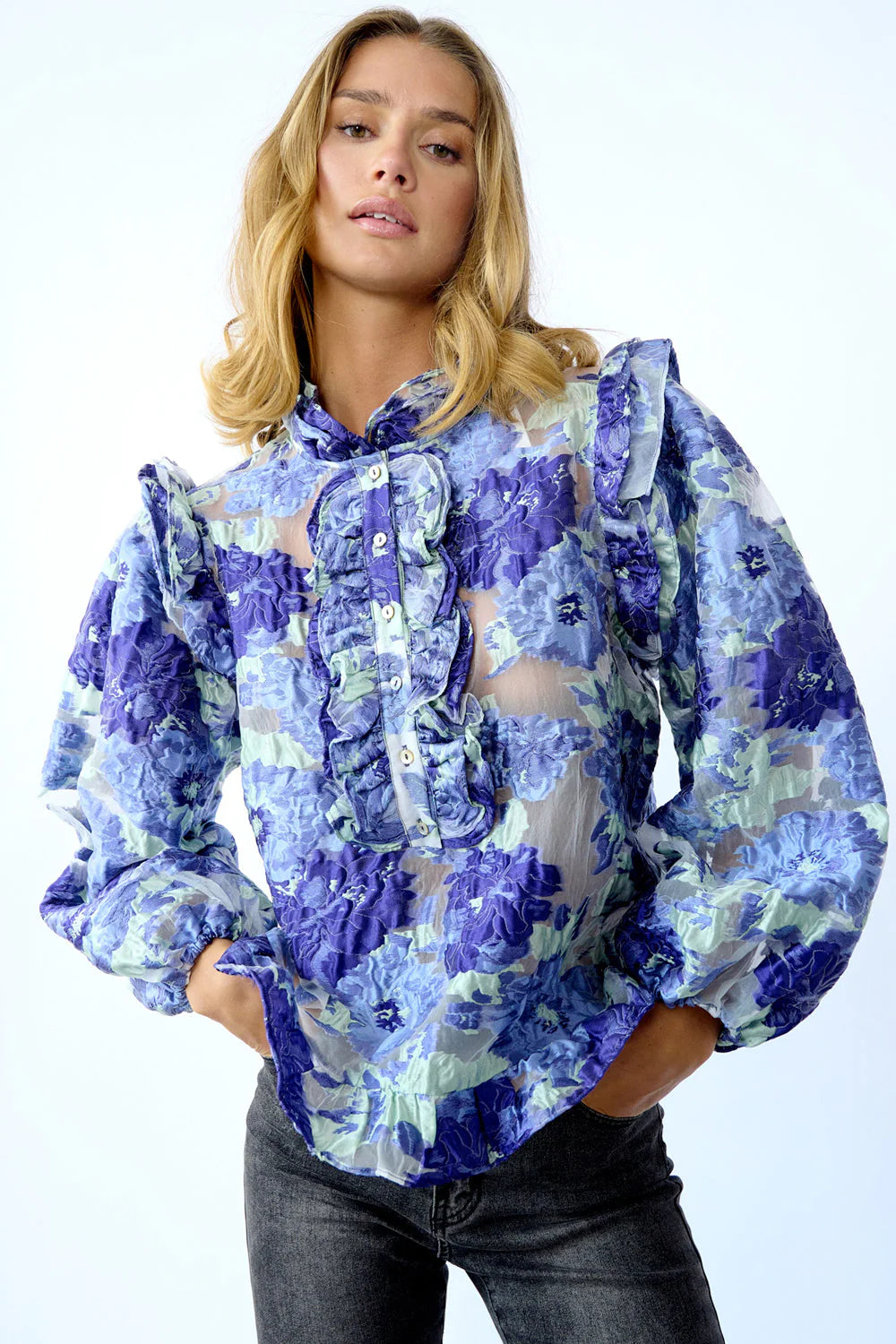 Rowan Blouse - Purple Mint Mix