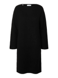 Lulu Ls Knit New O-Neck Dress - Svart