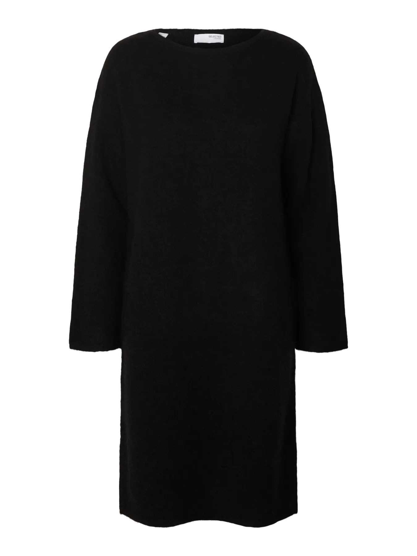 Lulu Ls Knit New O-Neck Dress - Svart