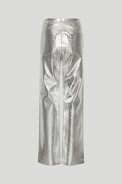 Textured Pants - Silver