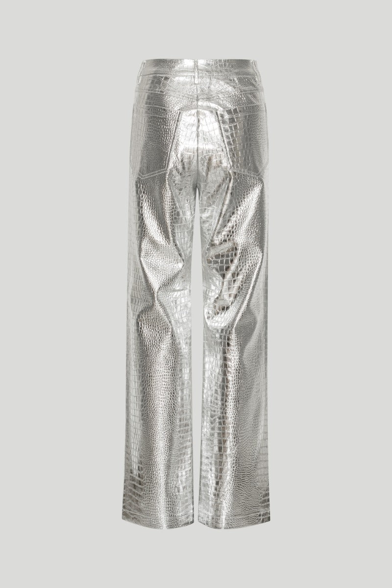 Textured Pants - Silver
