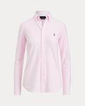 Striped Knit Oxford Shirt - Carmel Pink/White