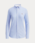 Striped Knit Oxford Shirt - Harbor Island Blue/White