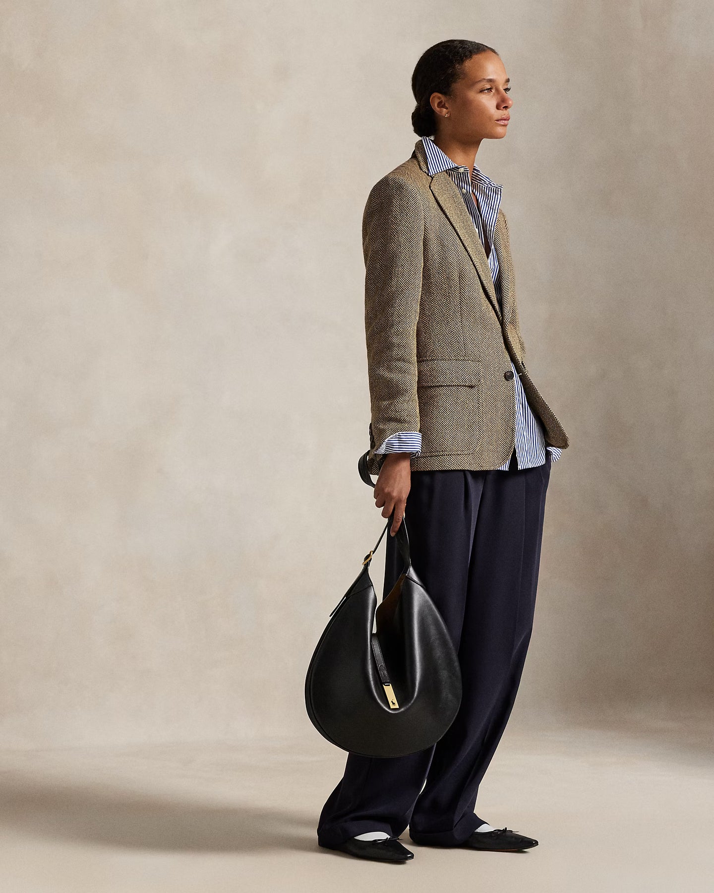 Polo Id Calfskin Large Shoulder Bag - Svart