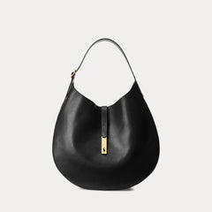 Polo Id Calfskin Large Shoulder Bag - Black
