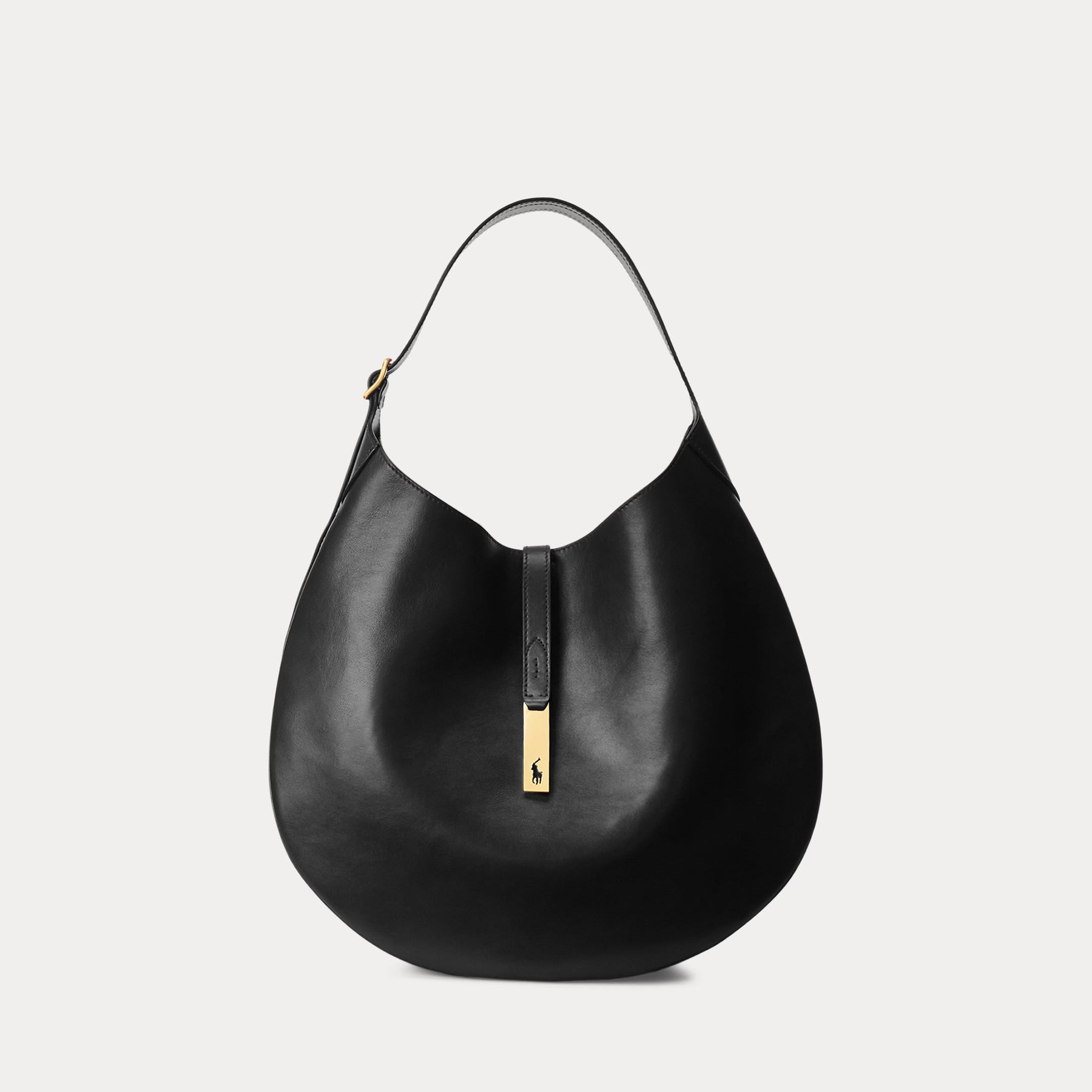 Polo Id Calfskin Large Shoulder Bag - Svart
