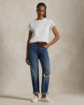 Cotton Jersey Crewneck T-Shirt - Vit