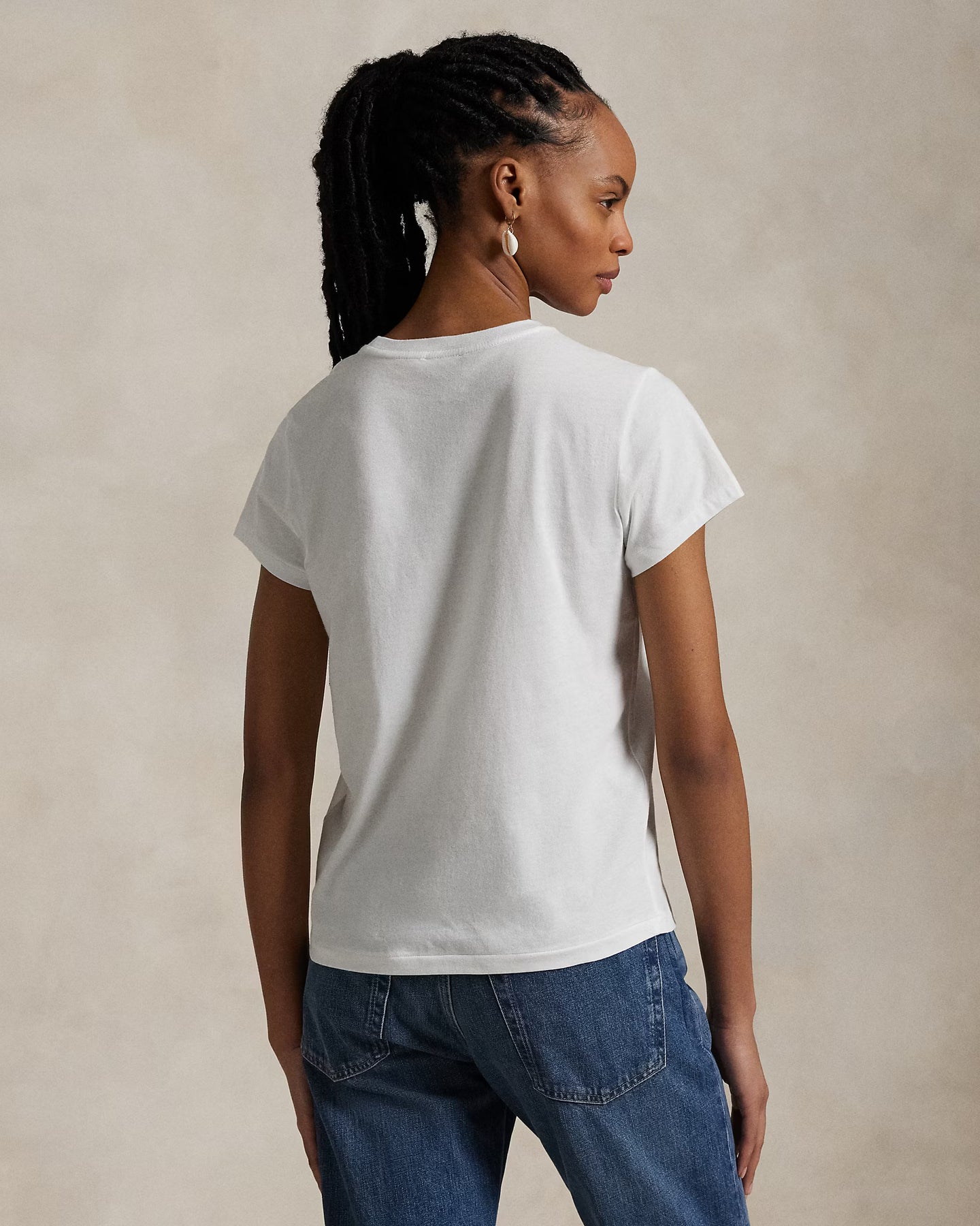 Cotton Jersey Crewneck T-Shirt - Vit