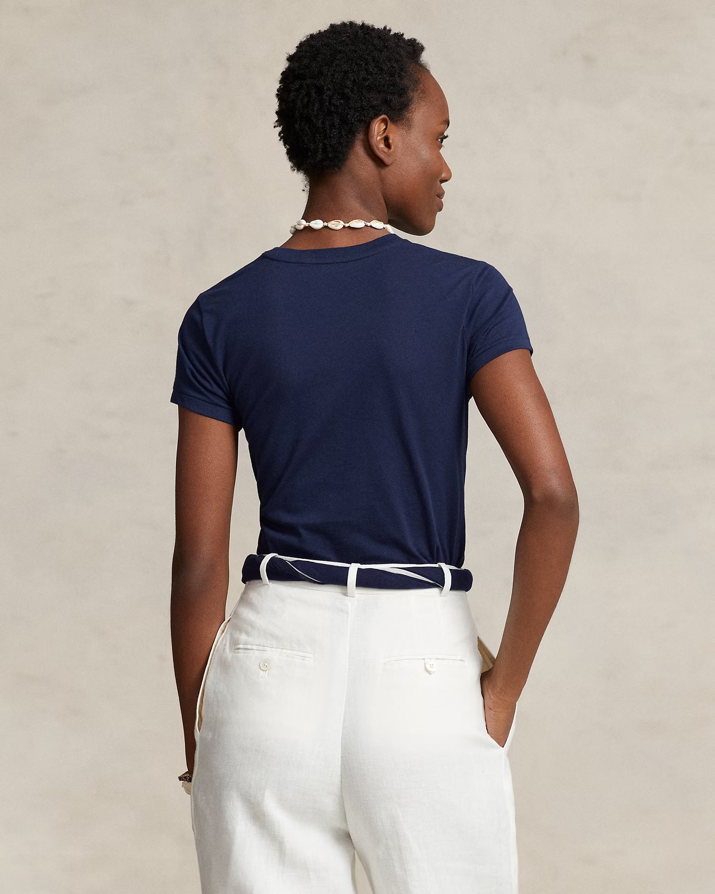 Cotton Jersey Crewneck T-Shirt - Cruise Navy