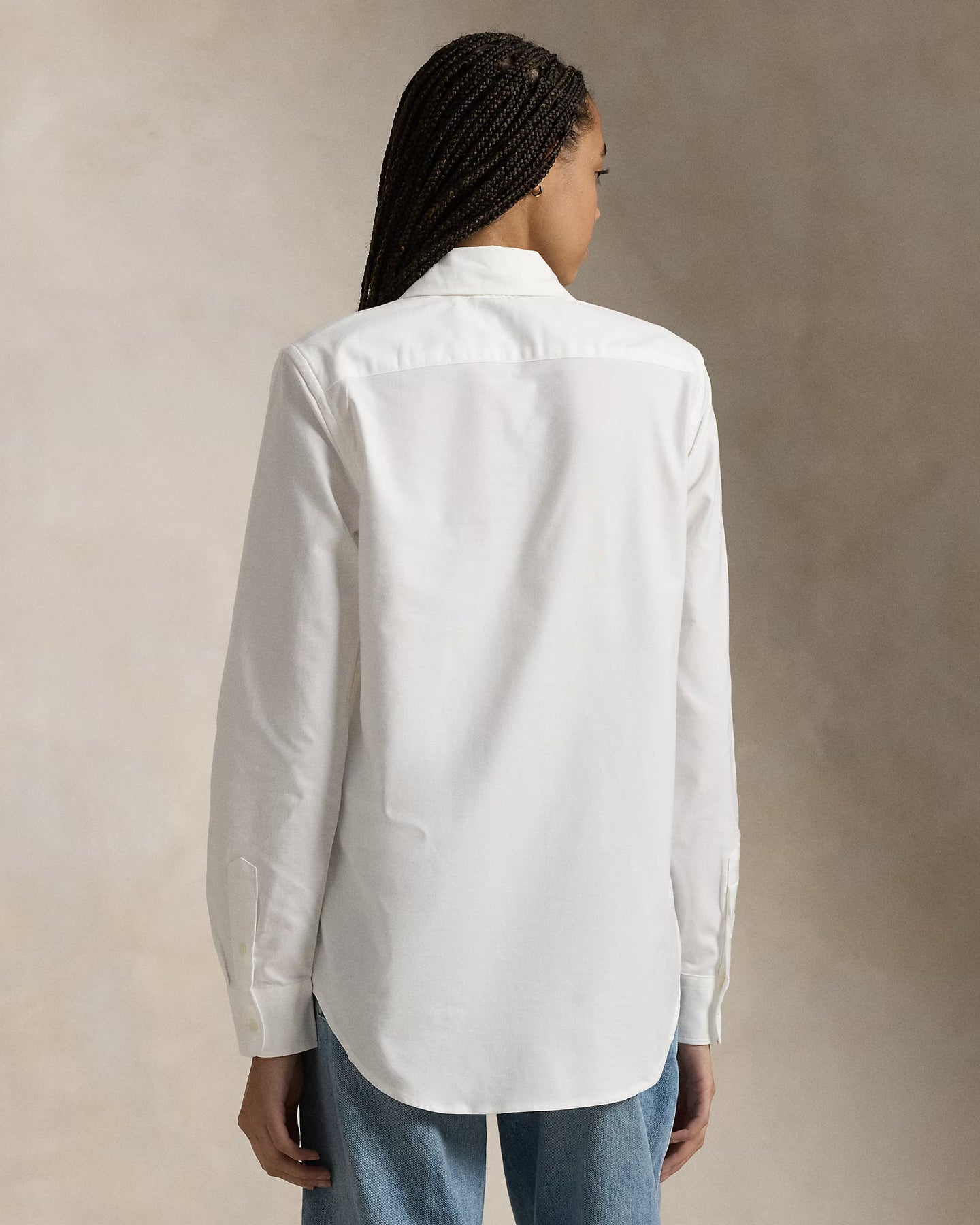 The Iconic Stretch Slim Fit Oxford Shirt - Vit