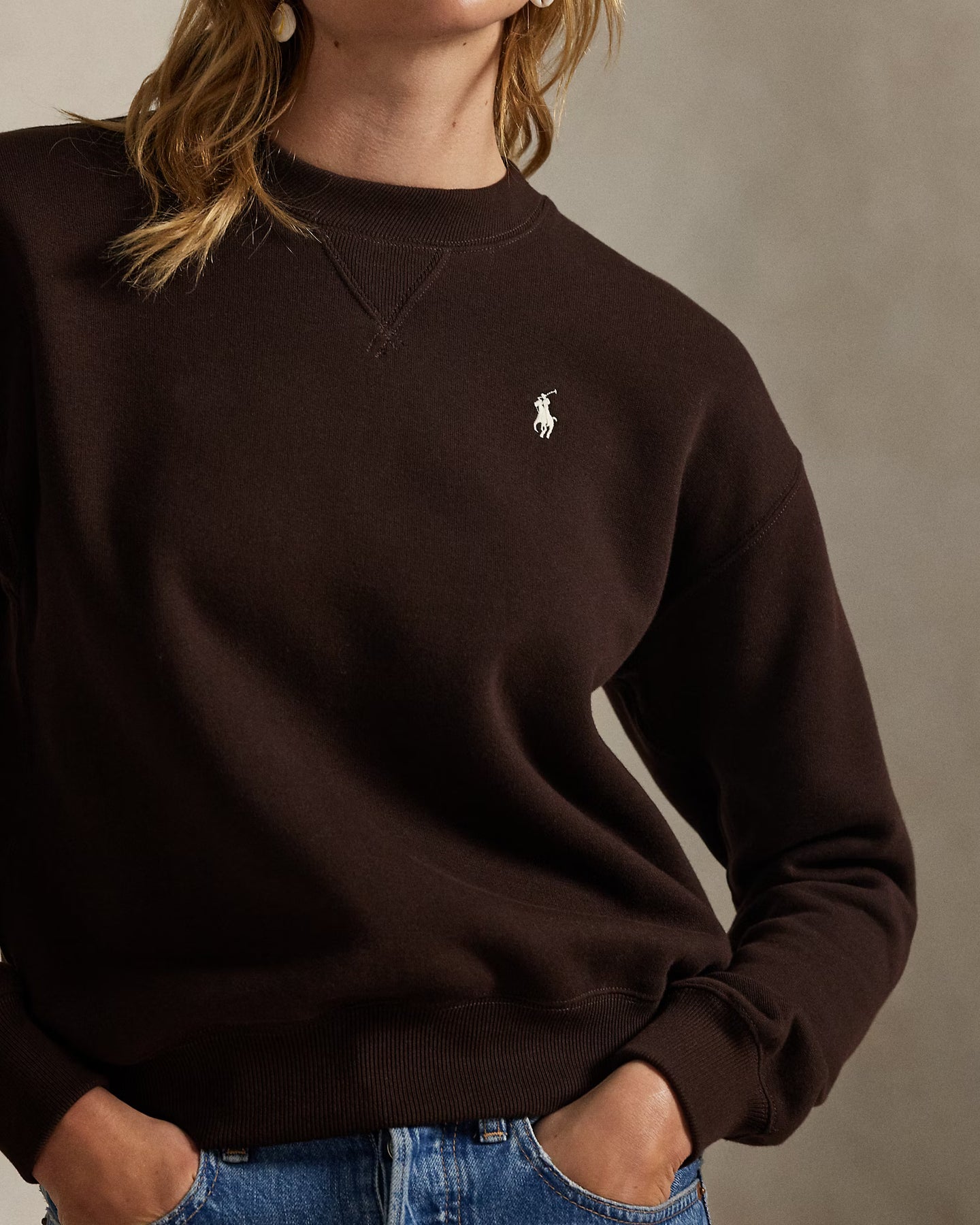 Fleece Crewneck - Brun