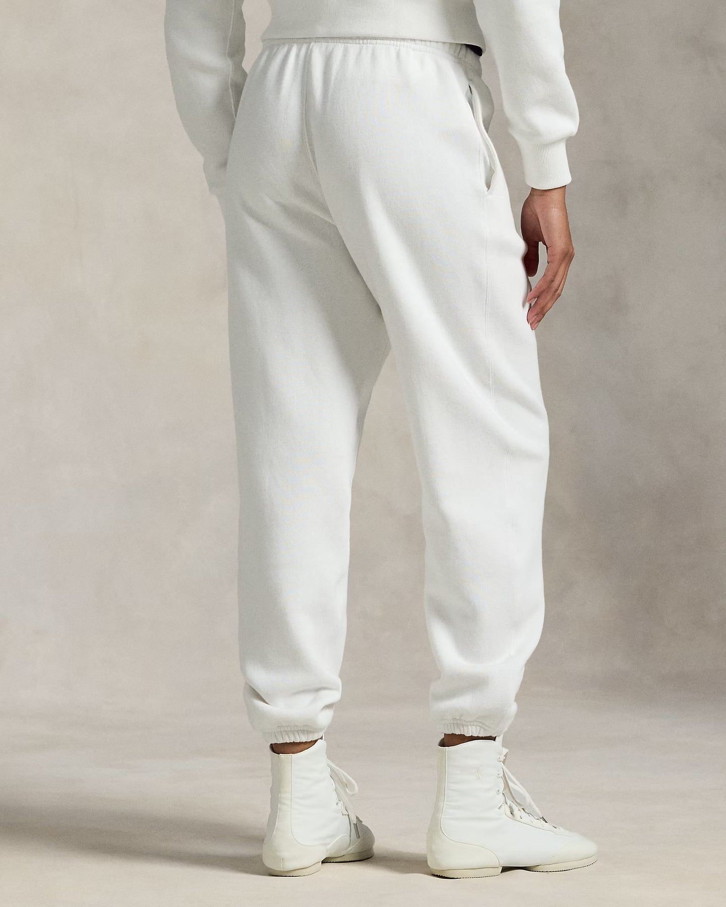 Fleece Drawstring Tracksuit Bottoms - Vit