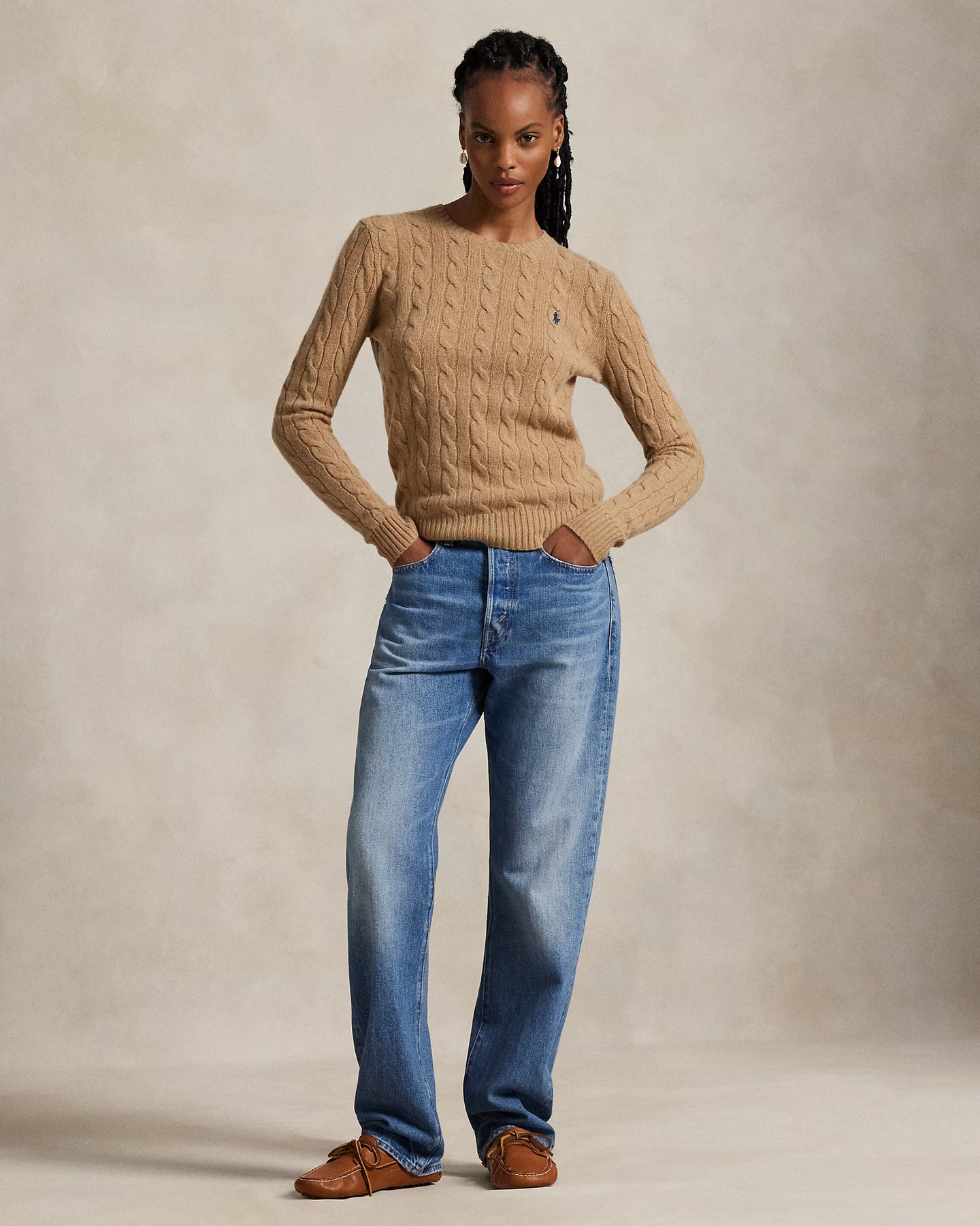 Julianna Long Sleeve Pullover - Camel Melange