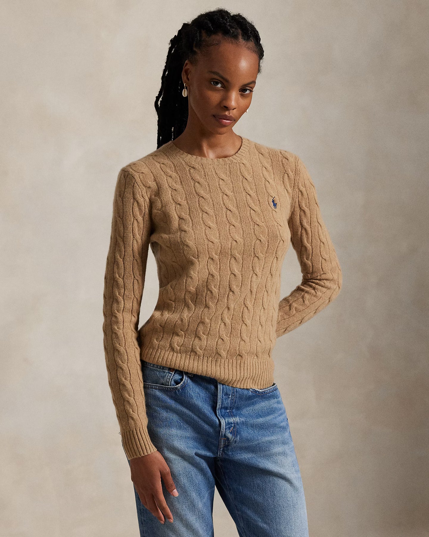 Julianna Long Sleeve Pullover - Camel Melange