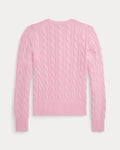 Kabelstickad bomullskofta - Carmel Pink