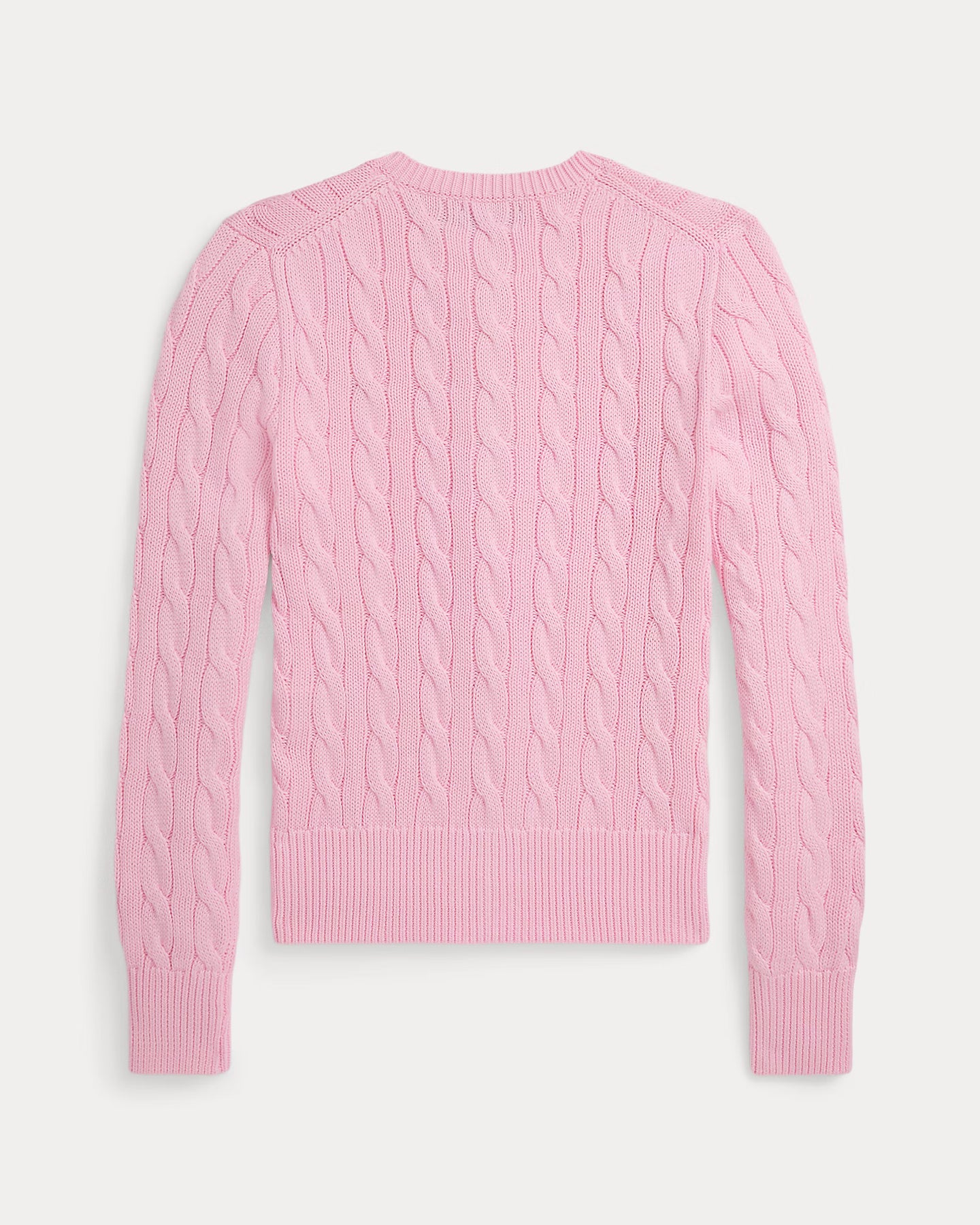 Kabelstickad bomullskofta - Carmel Pink