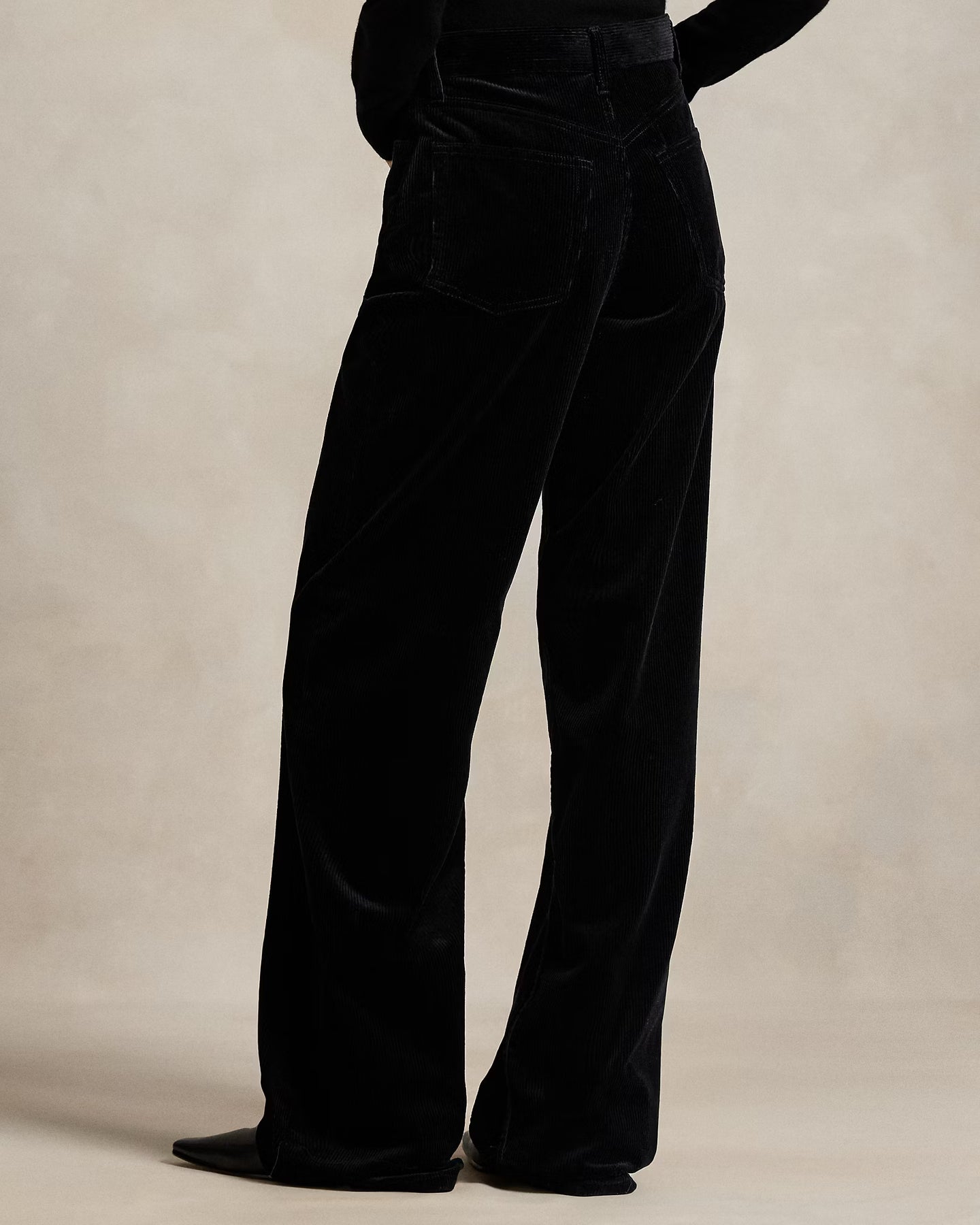 Woven-Wide Leg-Pants - Polo Black