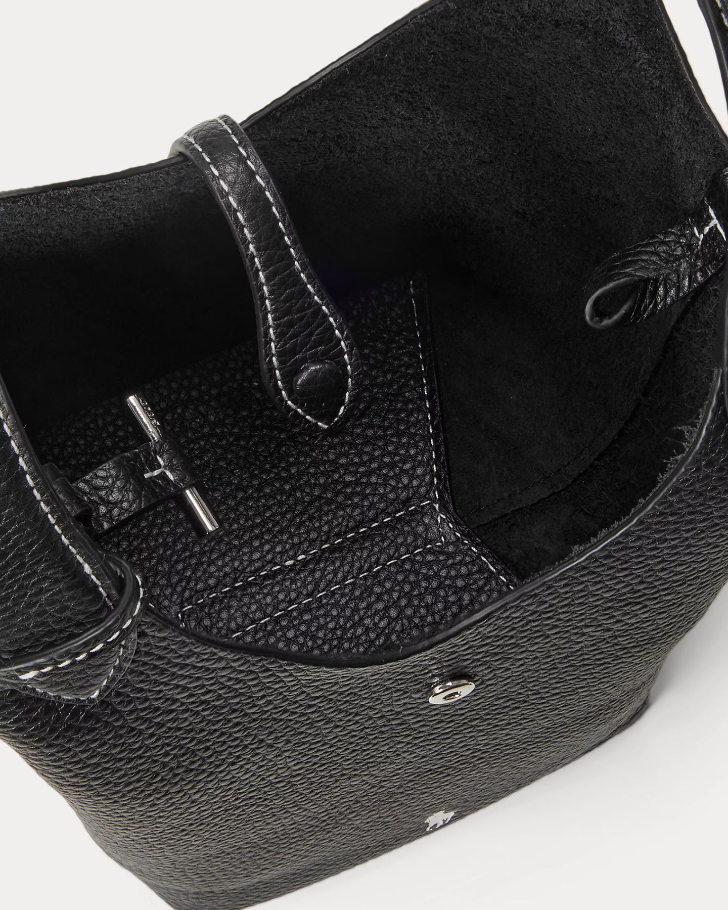 Polo Play Leather Small Tote & Crossbody - Svart