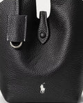 Polo Play Leather Small Tote & Crossbody - Svart