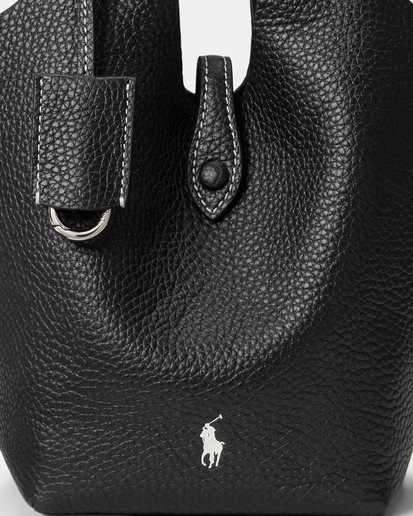 Polo Play Leather Small Tote & Crossbody - Svart