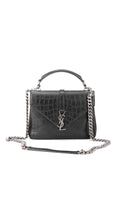 Saint Laurent College Medium Croc Väska - Svart