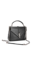 Saint Laurent College Medium Croc Väska - Svart