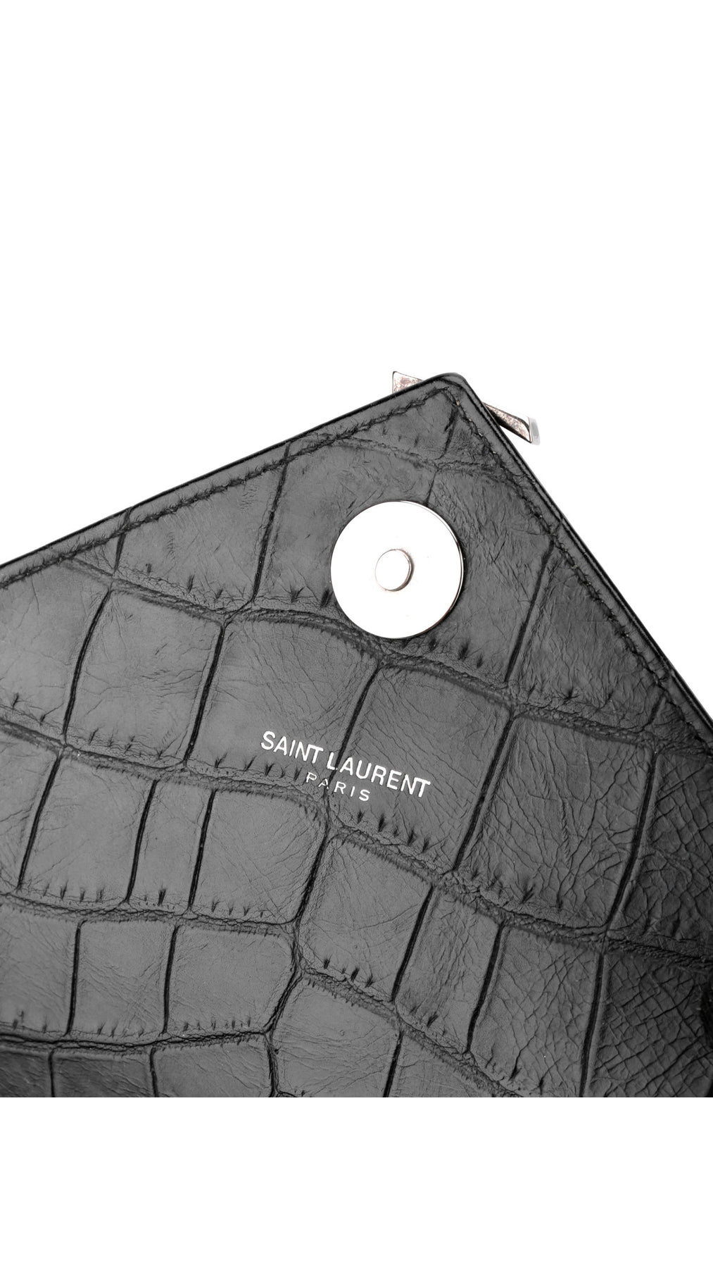 Saint Laurent College Medium Croc Väska - Svart