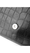Saint Laurent College Medium Croc Väska - Svart