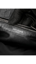 Saint Laurent College Medium Croc Väska - Svart