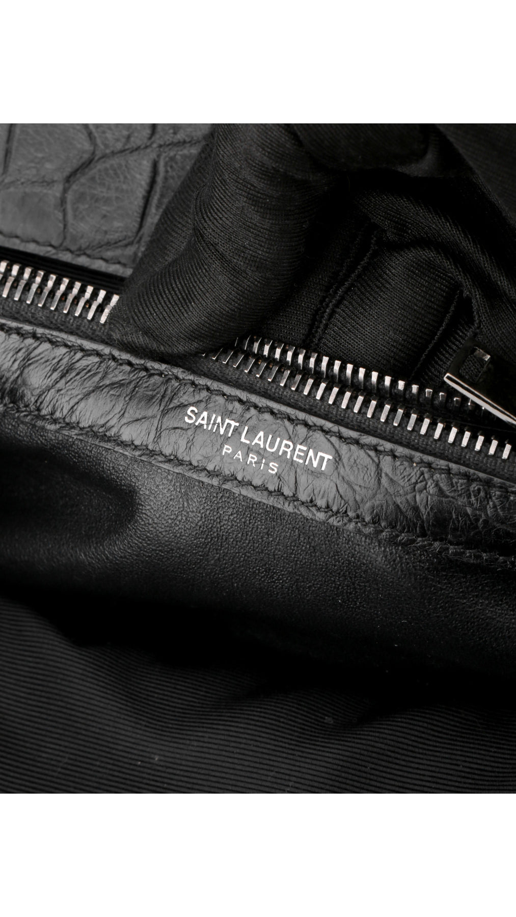 Saint Laurent College Medium Croc Väska - Svart