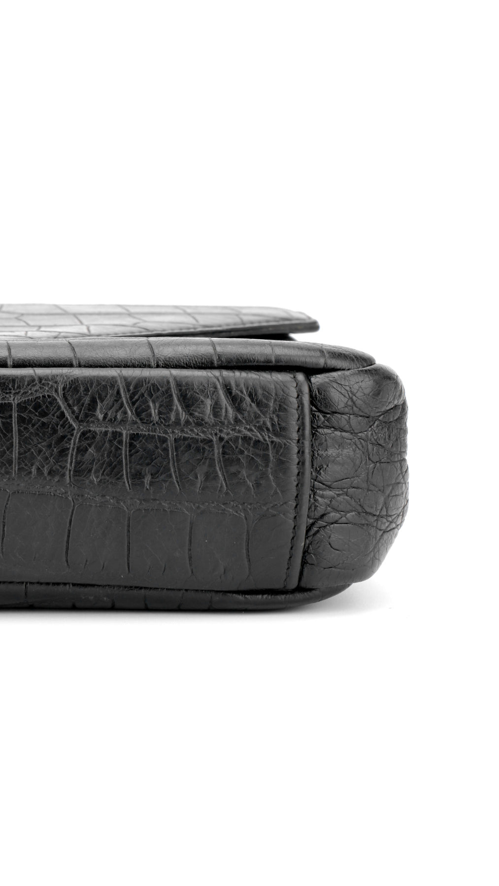 Saint Laurent College Medium Croc Väska - Svart