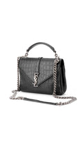 Saint Laurent College Medium Croc Väska - Svart