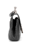 Saint Laurent College Medium Croc Väska - Svart