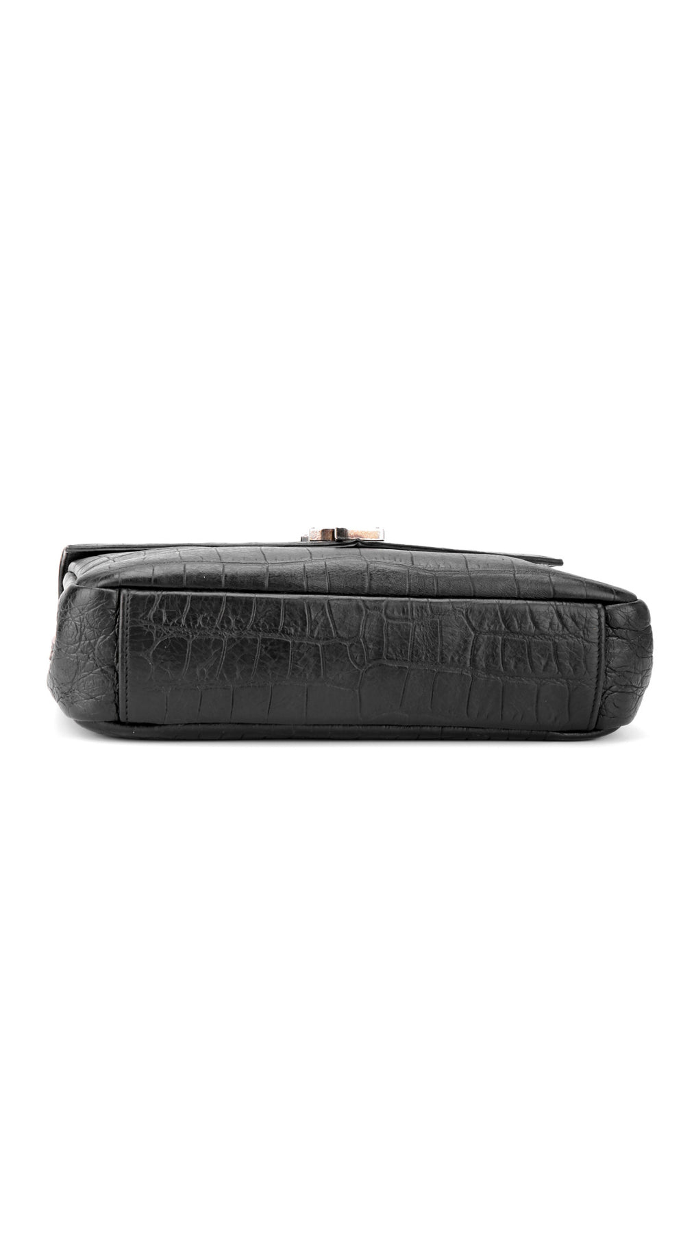 Saint Laurent College Medium Croc Väska - Svart