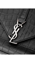 Saint Laurent College Medium Croc Väska - Svart