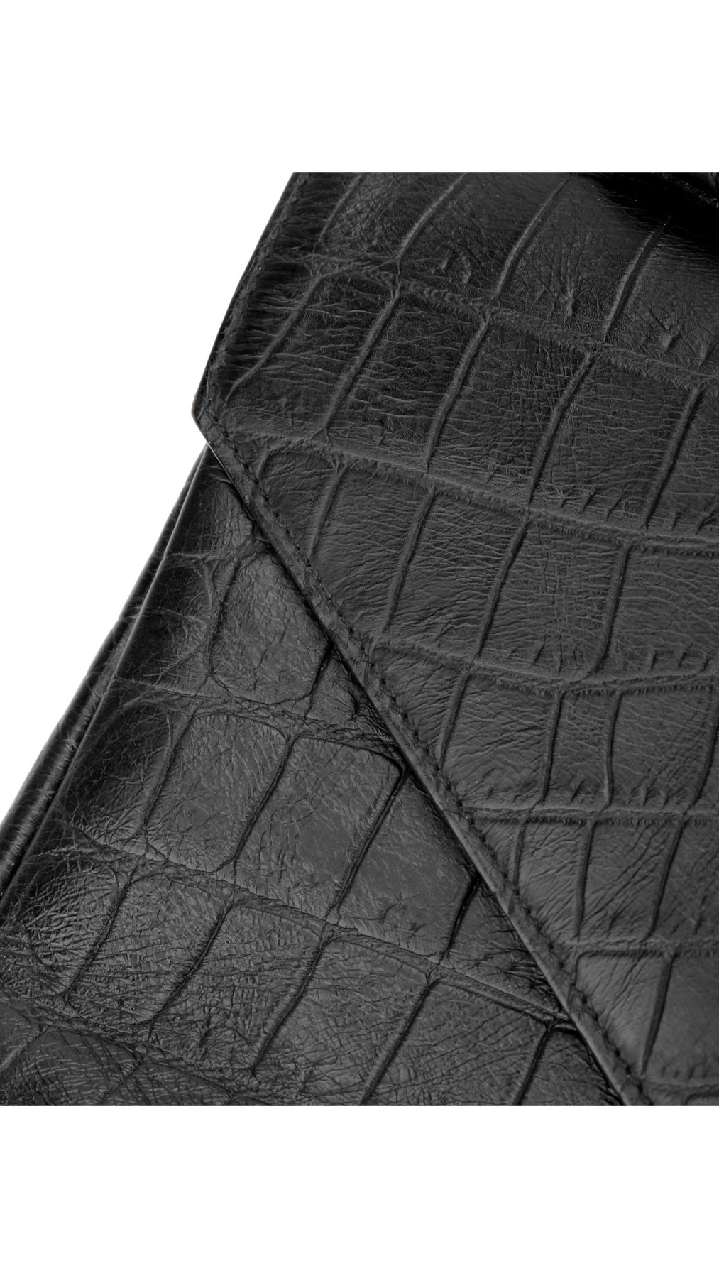 Saint Laurent College Medium Croc Väska - Svart