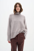 KaxyIW Turtleneck Pullover - Sandy Grey Melange