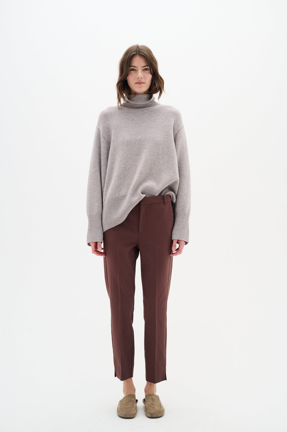 KaxyIW Turtleneck Pullover - Sandy Grey Melange