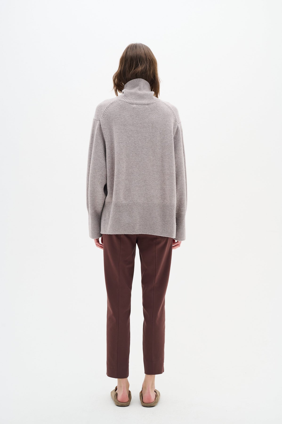 KaxyIW Turtleneck Pullover - Sandy Grey Melange