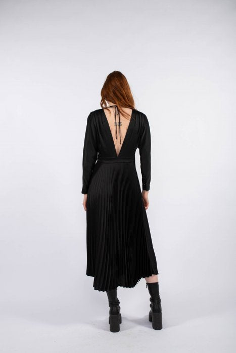 Sara Dress Satin - Black