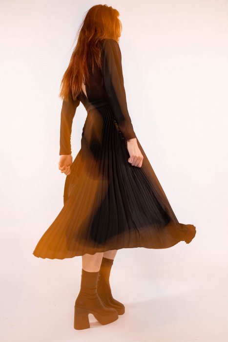 Sara Dress Satin - Black