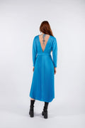 Sara Dress Satin - Blue