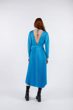 Sara Dress Satin - Blue