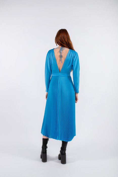 Sara Dress Satin - Blue